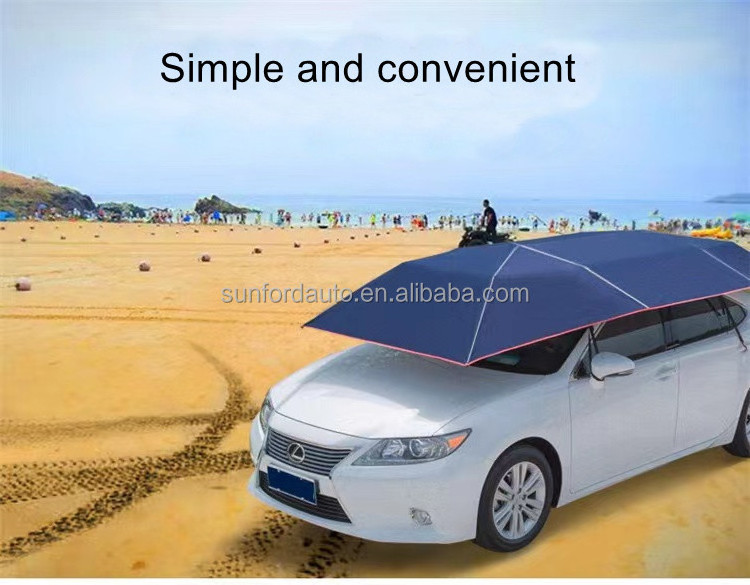 Semi-automatic outdoor car vehicle tent umbrella sunshade roof cover anti-uv kit car umbrella sun shade for Tesla