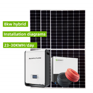 SUNFUTURE residential roofs 3KW hybrid solar power system 5KW 8KW solar energy with Lithium Ion battery storage system