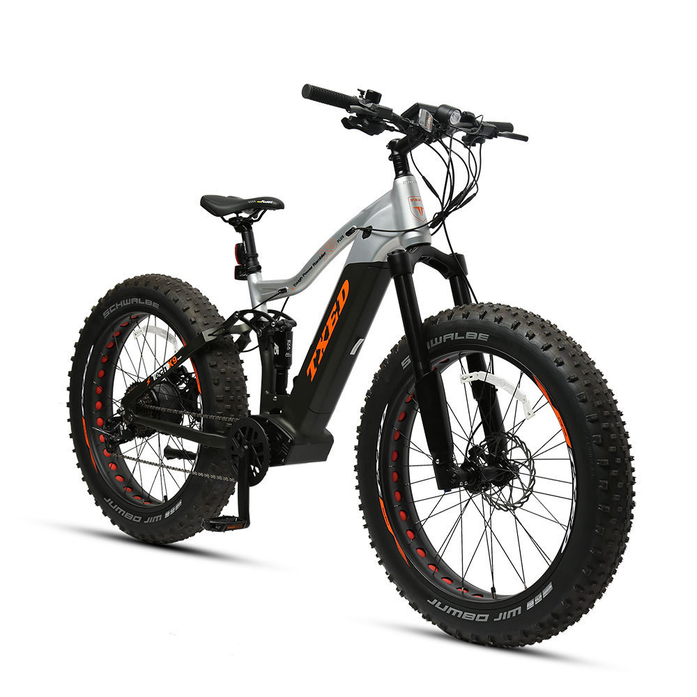 TXED Fat tire 750W fully hidden battery rear motor electric dual suspension mountain bike 26inch electric bicycle e bike