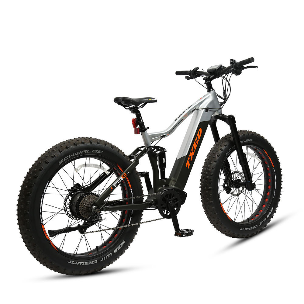 TXED Fat tire 750W fully hidden battery rear motor electric dual suspension mountain bike 26inch electric bicycle e bike