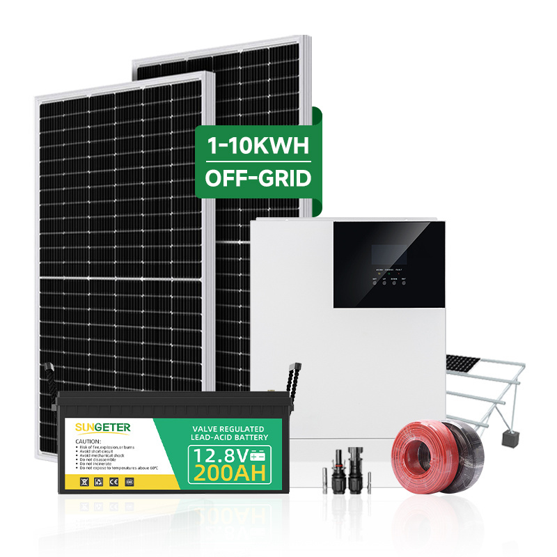 10kw Complete Solar 10kw Kit 10000w Off-grid 10kw Inverter MPPT Fix 10kw Solar Panels 24 Hours CE/TUV Photovoltaic System