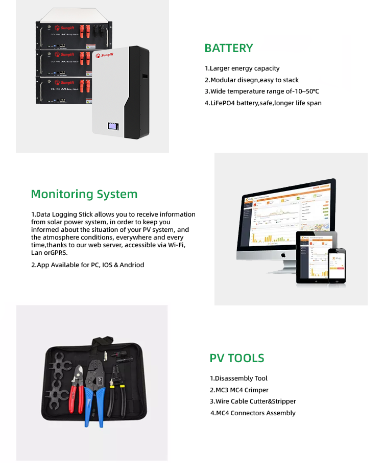 sungift complete solar kits hybrid solar system 5kw hybrid power system with batteries 10kw solar power system complete hybrid s