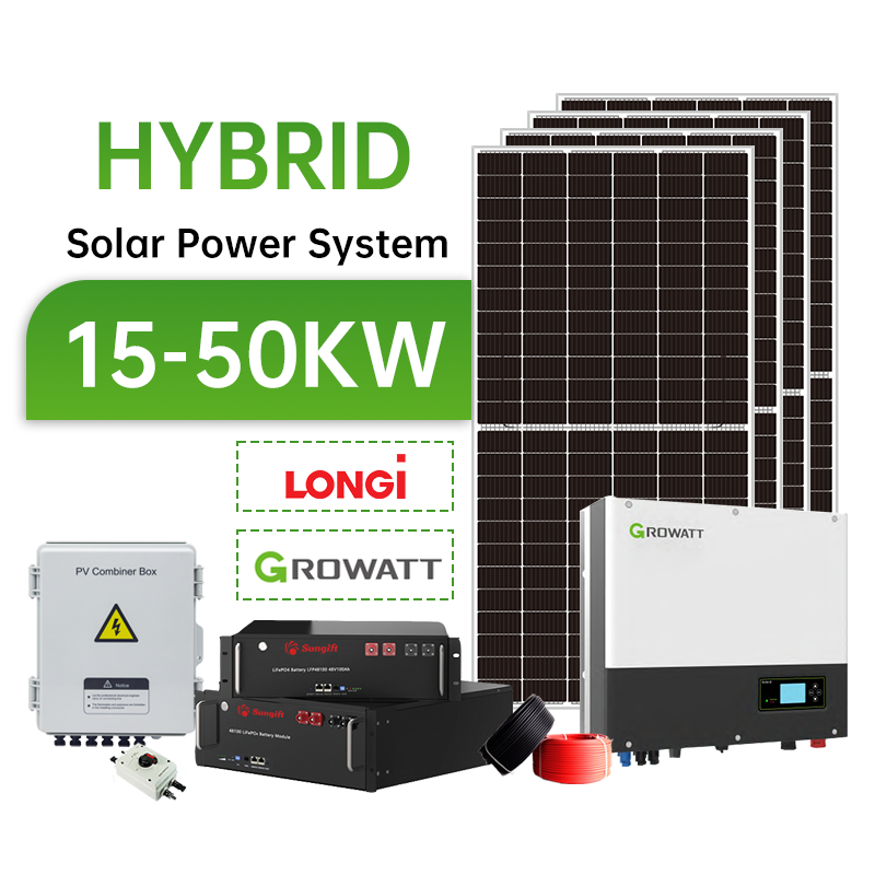 solar panel kit with battery and inverter 20kw 30kw 40kw 50kw panneau solaire kit complet 10kw hybrid solar power system