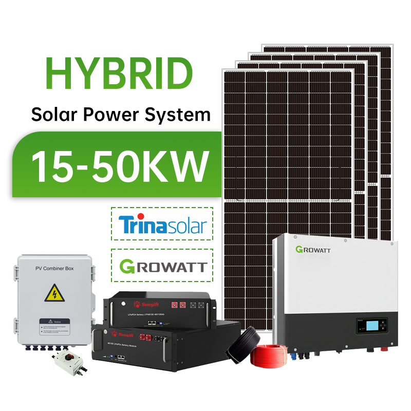 solar panel kit with battery and inverter 20kw 30kw 40kw 50kw panneau solaire kit complet 10kw hybrid solar power system