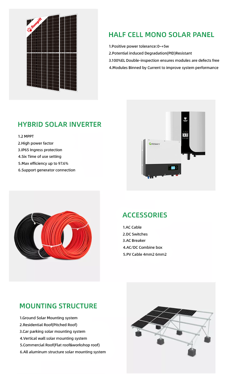 sungift complete solar kits hybrid solar system 5kw hybrid power system with batteries 10kw solar power system complete hybrid s