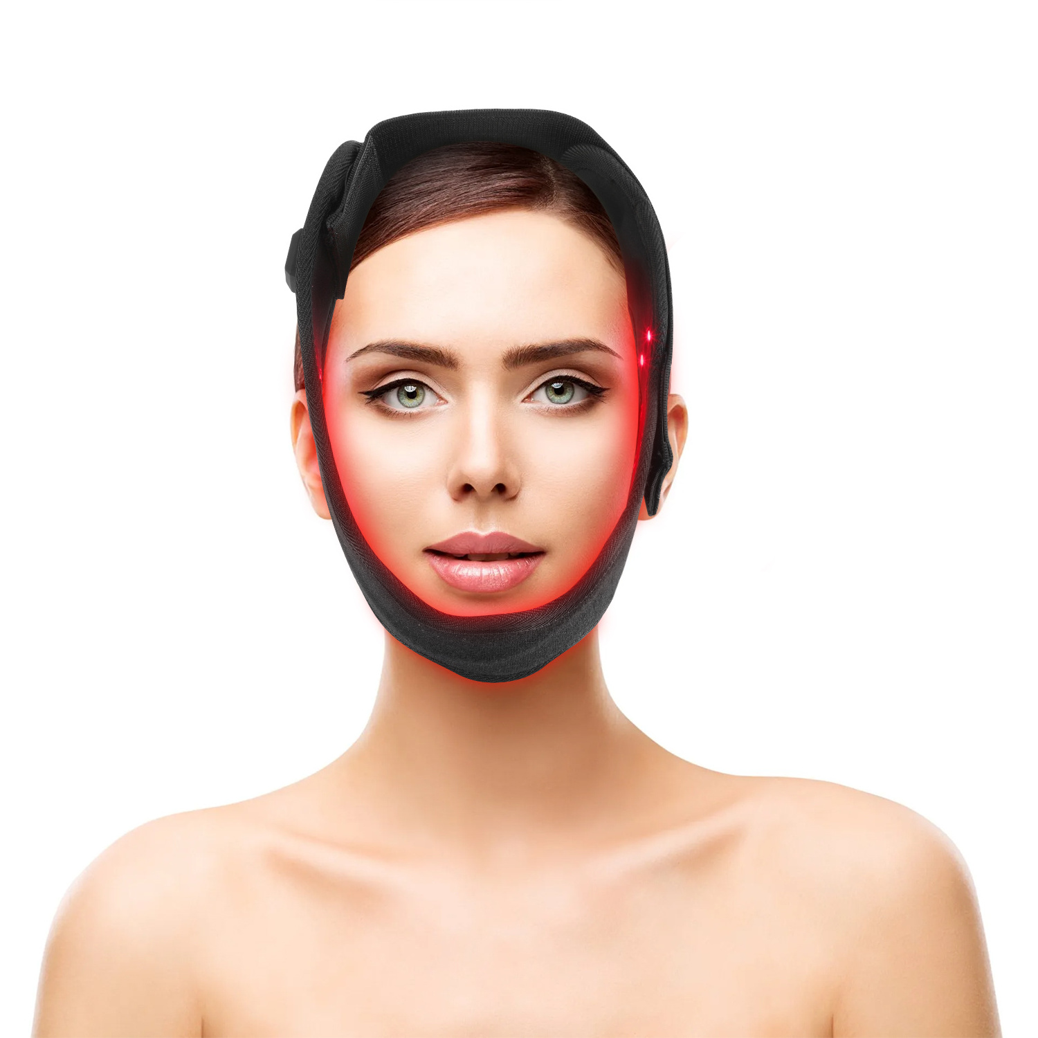 Spot Product Face Beauty Rechargeable Red Light Therapy Chin V Face Infrared Belt Wrap Flexible Foldable Light Treatment