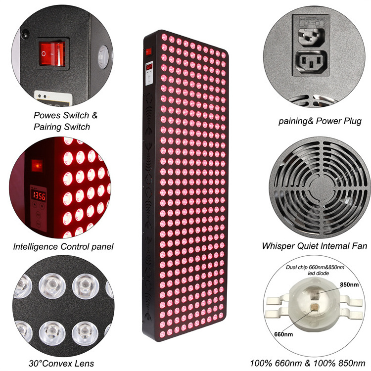 Factory Direct Sales Red Light Bed Therapy 1500w Red Light Therapy Panel 660nm 850nm Home Red Light