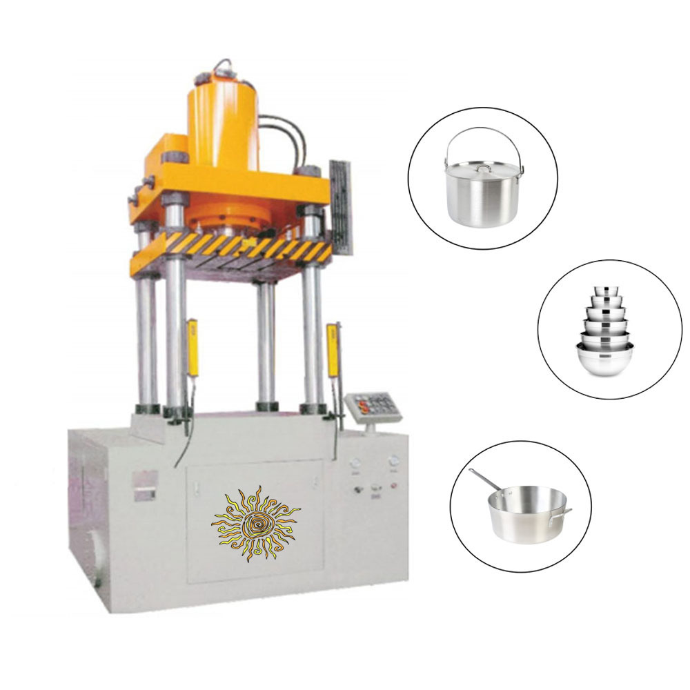 Sun Glory 4 Columns Double Action Deep Drawing Hydraulic Press for Aluminum Pot Making Hot Forging Hydraulic Press Servo 30 200