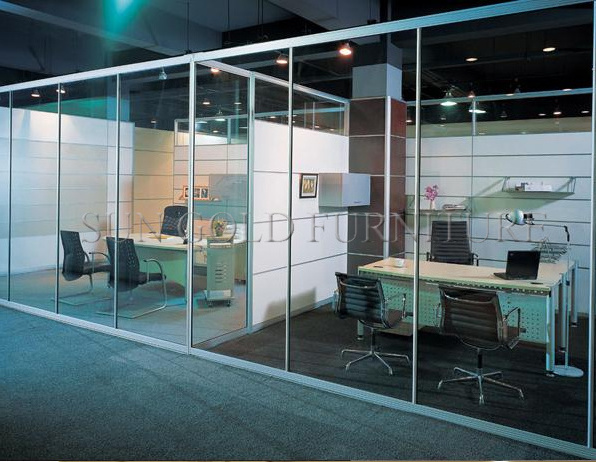 Modern glass cubicle office partition glass wall soundproof room divider