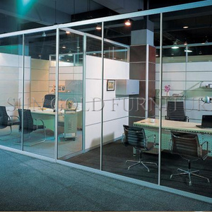 Modern glass cubicle office partition glass wall soundproof room divider