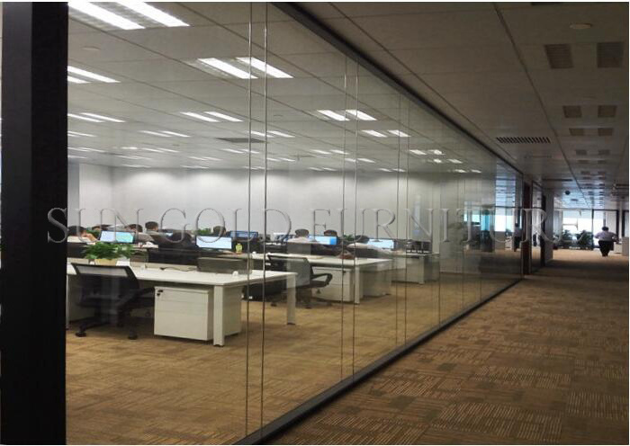 Modern glass cubicle office partition glass wall soundproof room divider