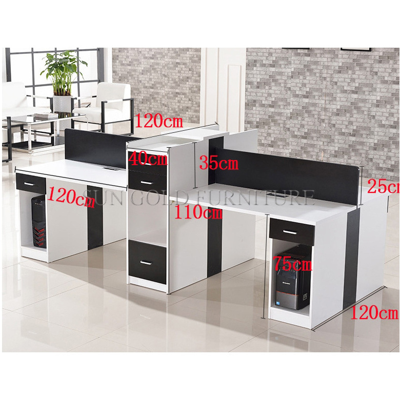 production modern office furniture 4 person modular cubicle office workstation desk