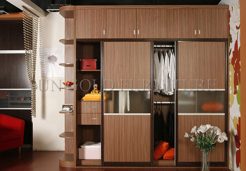 Modern with hang cabinet sliding door 2 doors wardrobe