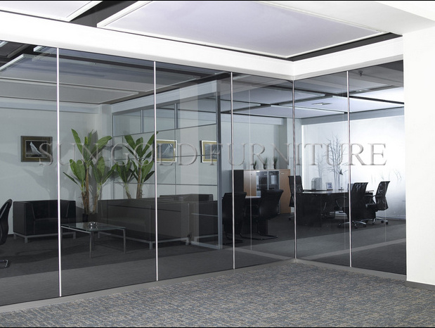 Modern glass cubicle office partition glass wall soundproof room divider