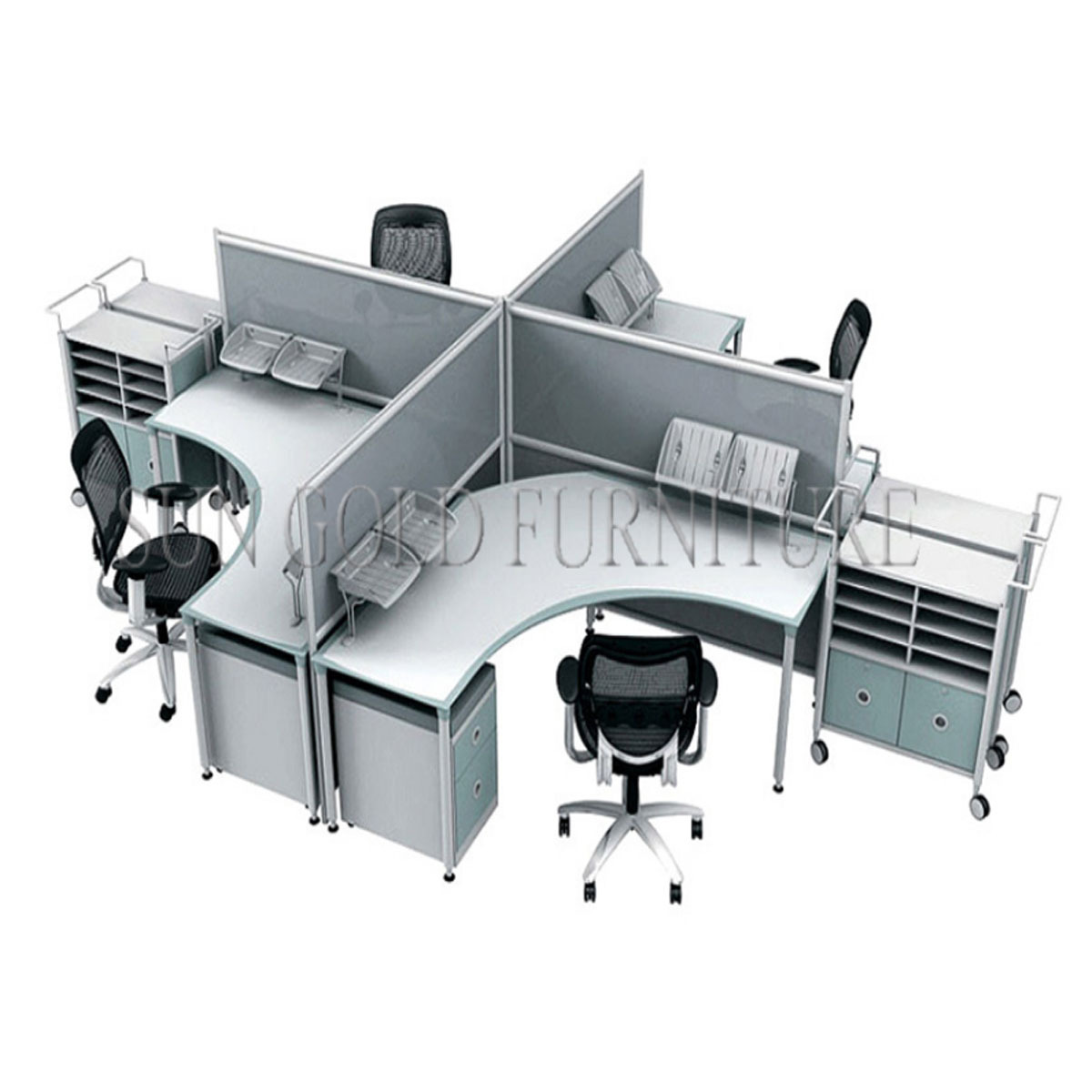 Hot Sale Modular Cubicle Aluminum Partition Office desk Office Workstation With Door