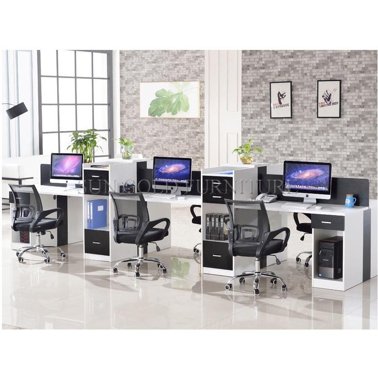 production modern office furniture 4 person modular cubicle office workstation desk