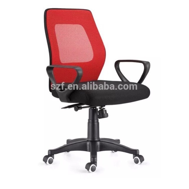 Factory Outlet Modern Swivel Computer Chair Staff Task Red Office Chair Height Adjustable