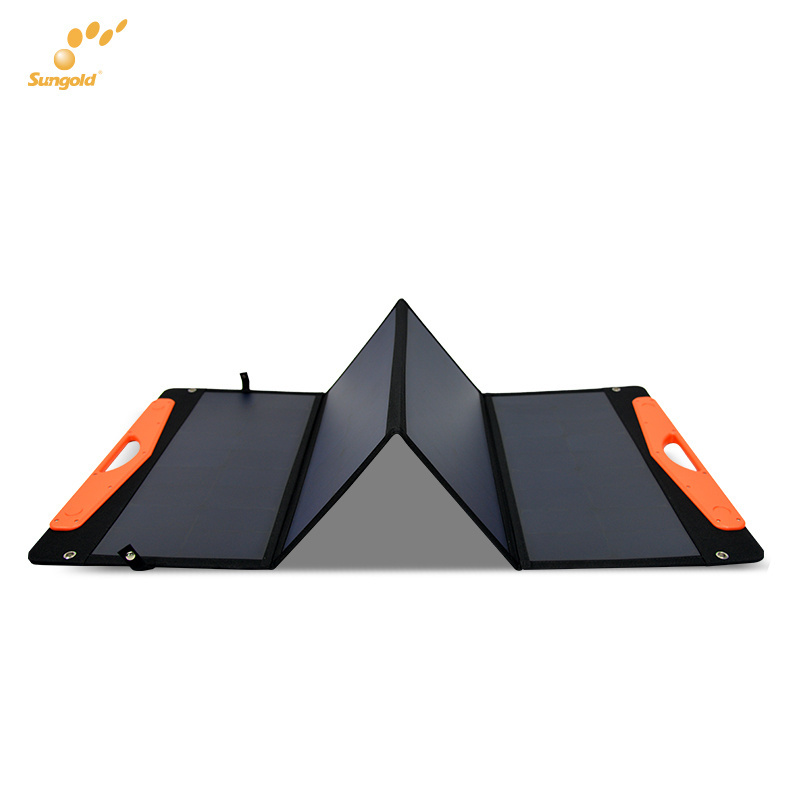 Sungold foldable solar panel with kickstands QC3.0 USB-A Type-C for Jackery Rockpal Goalzero Suaoki Power station solar panel