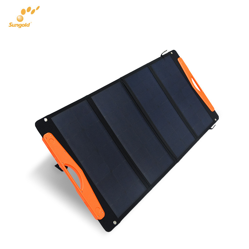 Sungold foldable solar panel with kickstands QC3.0 USB-A Type-C for Jackery Rockpal Goalzero Suaoki Power station solar panel