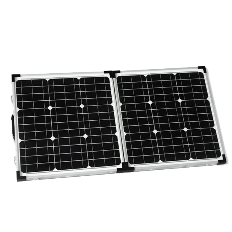 80W Monocrystalline foldable glass Panels Portable Solar Suitcase Foldable with Kickstand 12V Batteries RV Camping Power