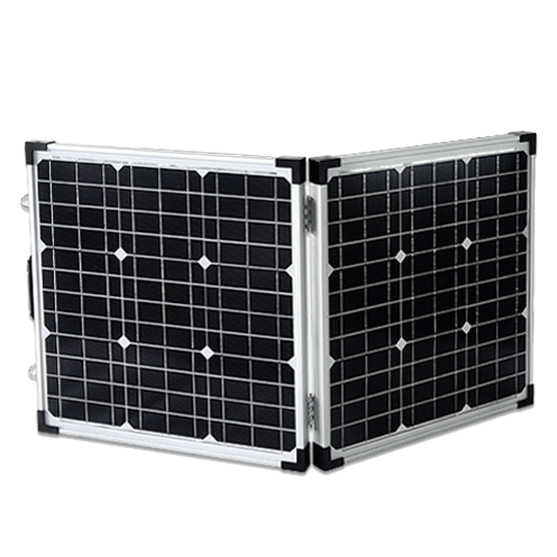 80W Monocrystalline foldable glass Panels Portable Solar Suitcase Foldable with Kickstand 12V Batteries RV Camping Power