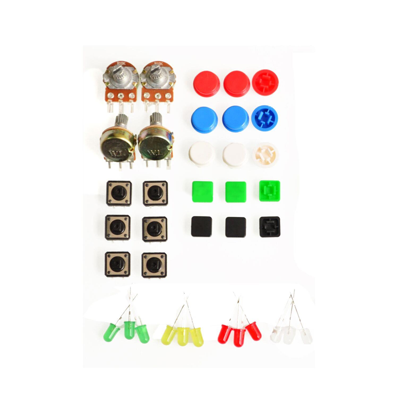 1 sets Handy Portable Resistor Kit for Arduino Starter Kit UNO R3 LED Potentiometer Tact Switch Pin Header