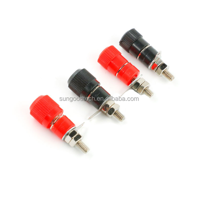 JS-910B Binding Post 4mm Banana Head Socket Test Block Terminal Speaker Stand Red/Black