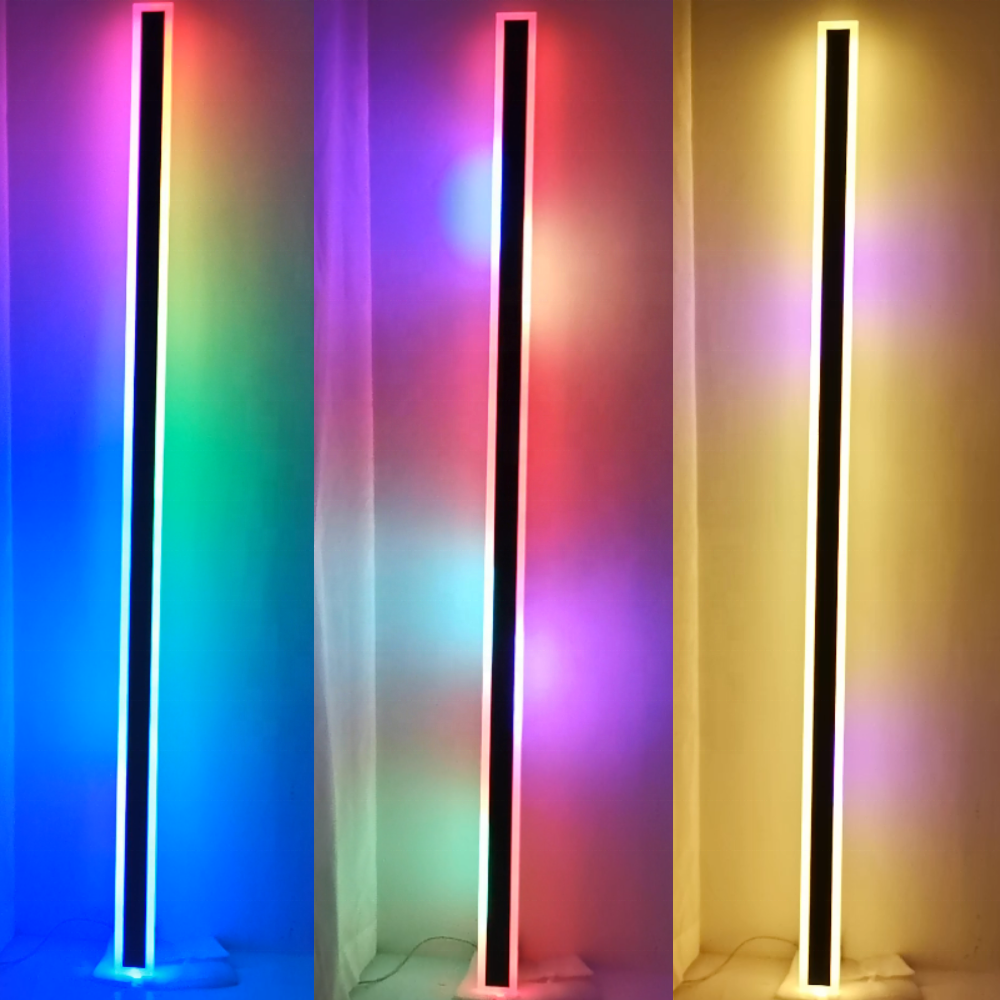 Aluminum Modern Waterproof  black garden light Outdoor Long Strip LED RGB Wall lamp Sconce Light