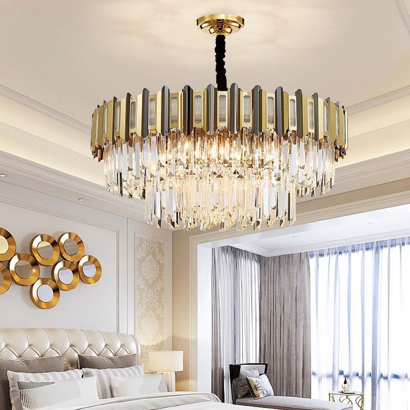 Wholesale Crystal Chandelier Modern Decorative AC220/AC110 Living Room Matt Black Luxury Hotel Chandelier