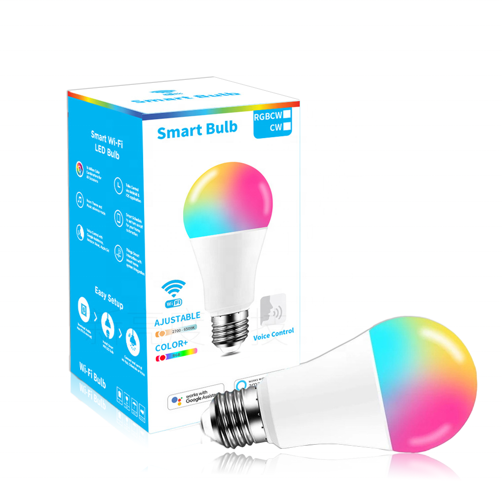 Home E27 E26 B22 10W Tuya Smart APP Dimming compatible with Alexa and Google Assistant RGB RGBW LED bubbles