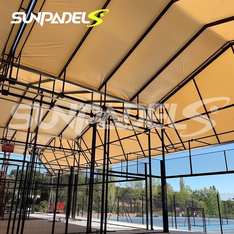 Sunpadel Outdoor China Tennis Court Synthetic Panoramic Portable Paddle Tennis Court With Top Roof