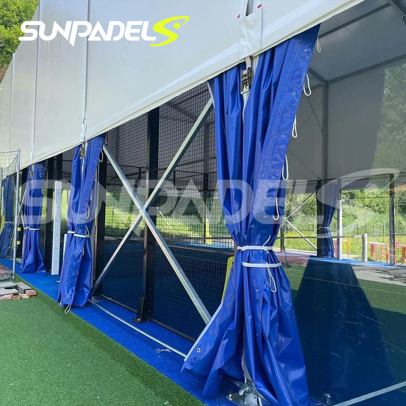 Sunpadel Low price waterproof mesh fabric pe tarpaulin padel tennis court cover for sports field