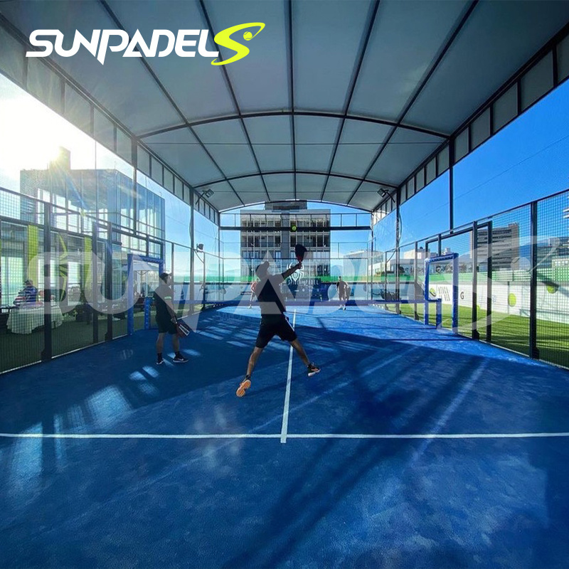 Sunpadel Low price waterproof mesh fabric pe tarpaulin padel tennis court cover for sports field