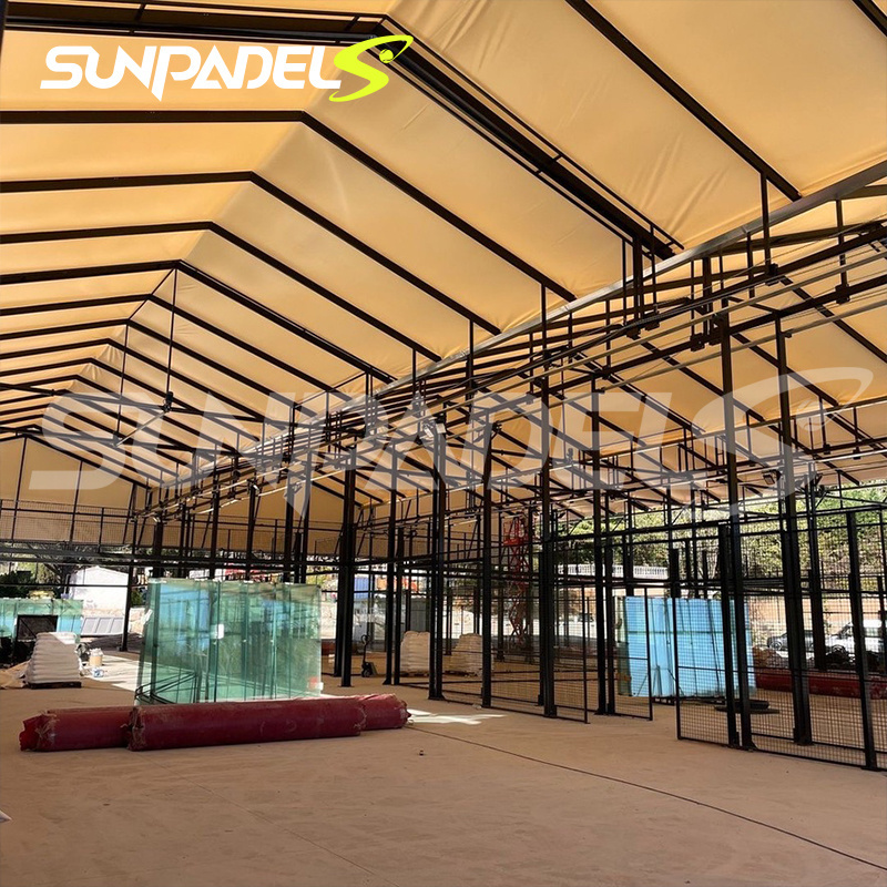 Sunpadel Outdoor China Tennis Court Synthetic Panoramic Portable Paddle Tennis Court With Top Roof