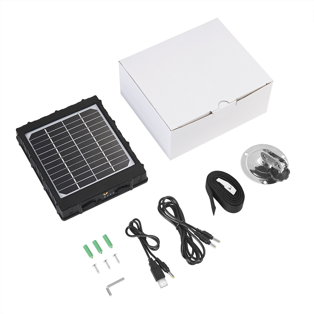 3W 8000 mAh Solar Panels for Wildlife Scouting Cellular Game Trail Cameras with 5/6/9/12V External Rechargeable Battery