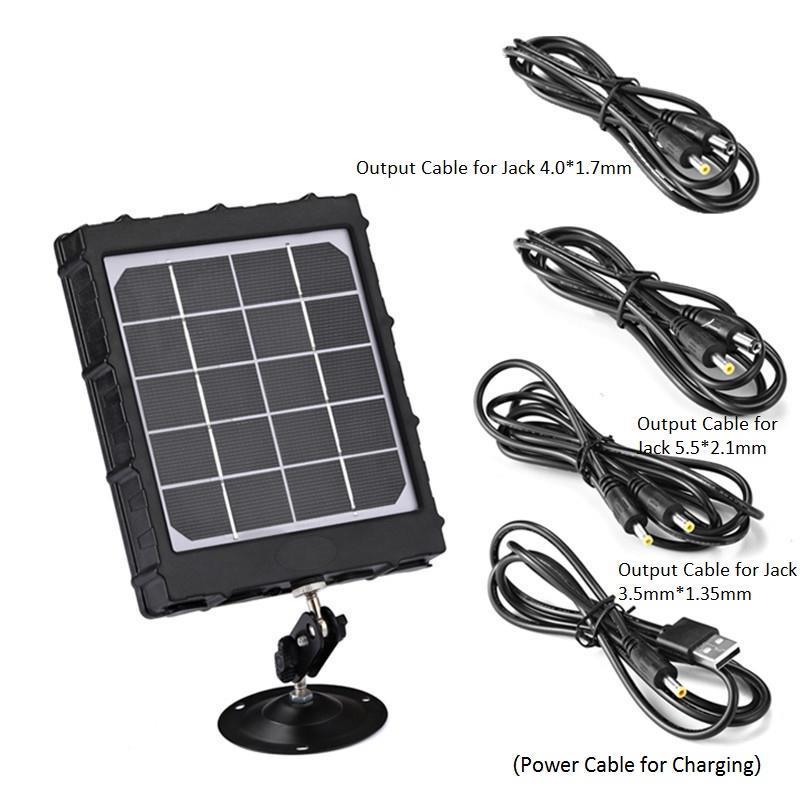 3W 8000 mAh Solar Panels for Wildlife Scouting Cellular Game Trail Cameras with 5/6/9/12V External Rechargeable Battery