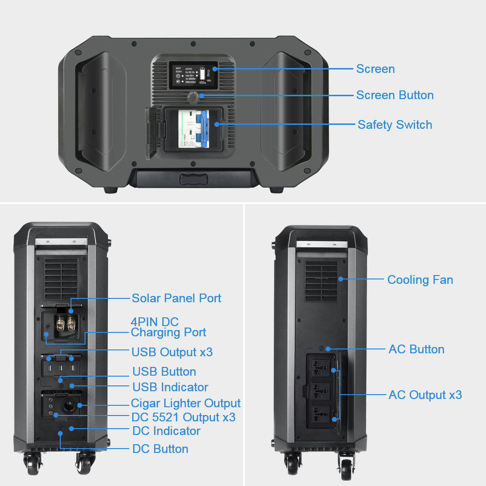 2022 Bestseller Sungzu SKA2500 Solar Portable Power Station& Power Generator Power Bank 2000W