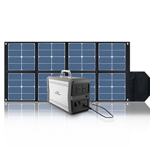 all in one 1000W portable solar generator solar kits 18650 lithium ion battery energy system for home outdoor camping