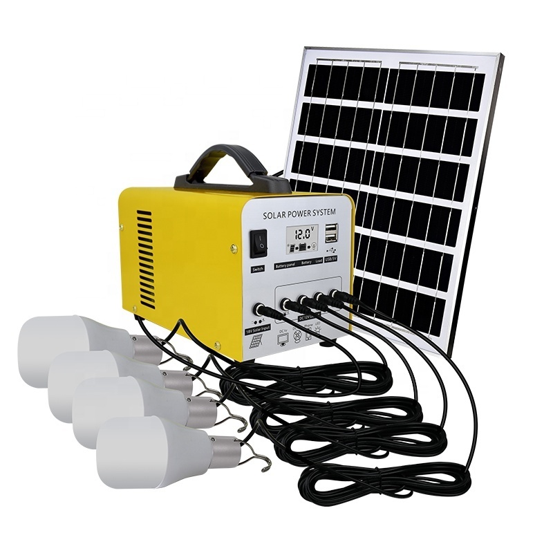 Mini Portable Smart Power Station 12V 5W 18W Solar Generator with Solar Panel Led Light for Emergency Power Energy Back Up