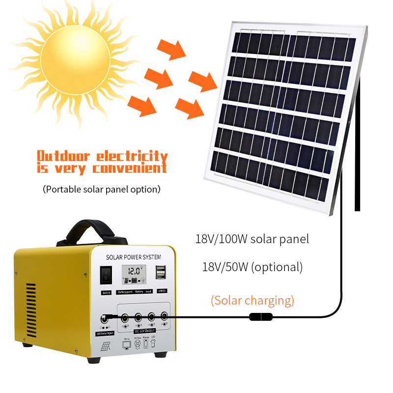 Mini Portable Smart Power Station 12V 5W 18W Solar Generator with Solar Panel Led Light for Emergency Power Energy Back Up