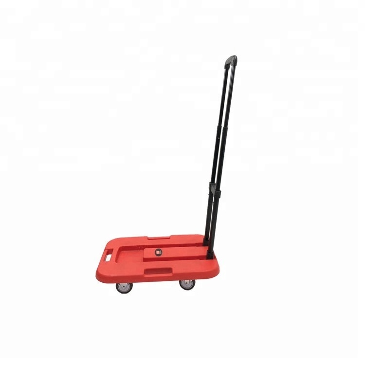 Folding cart trolley Plastic Platform Utility Service Cart Trolley On Wheels plastic tool trolley