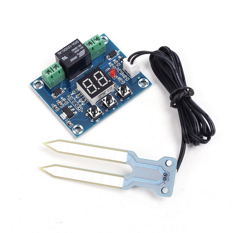 XH-M214 Humidity Controller Soil Sensor Module 20-99%RH Precise Automatic Control Irrigation System Red Digital Display