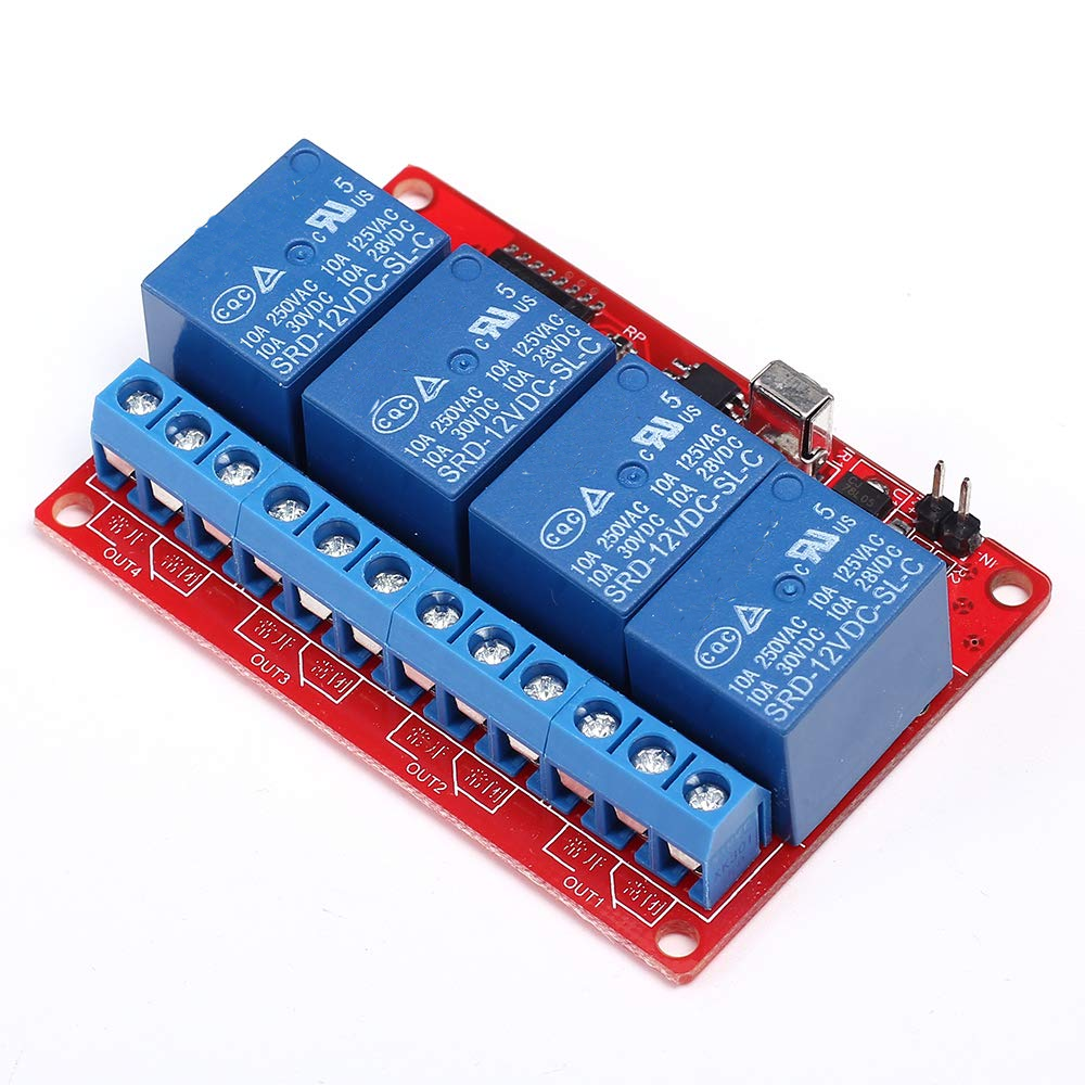 4 Channel 12V Infrared Receiver Relay Driver Board + 5-Key IR Remote Control Switch 150mA 8m 4CH Transmitter