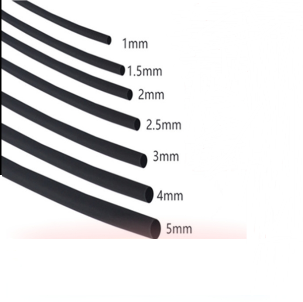 WOLIDA heat shrinkable tube black flame retardant 1/1.5/2/2.5/3/3.5-50MM processing cutting tube