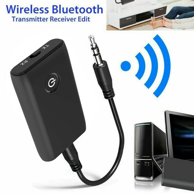 BT 5.0 Transmitter Receiver Wireless Audio Adapter 2 in 1 3.5mm BT Adapter For PC TV Headphone Car