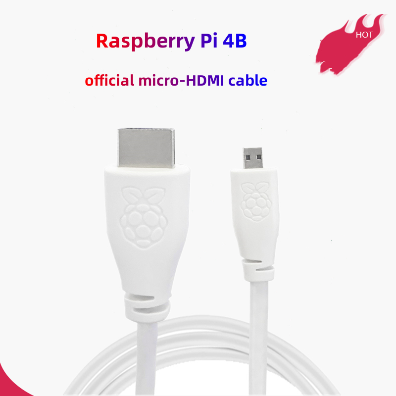 Official Raspberry Pi 4b micro HD MI cable to HD MI video cable supports 4K