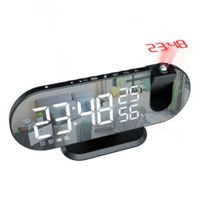 FM Radio LED Digital Smart Alarm Watch Watch Electronic Desk Clock USB Wake Clock with 180 Time Projection