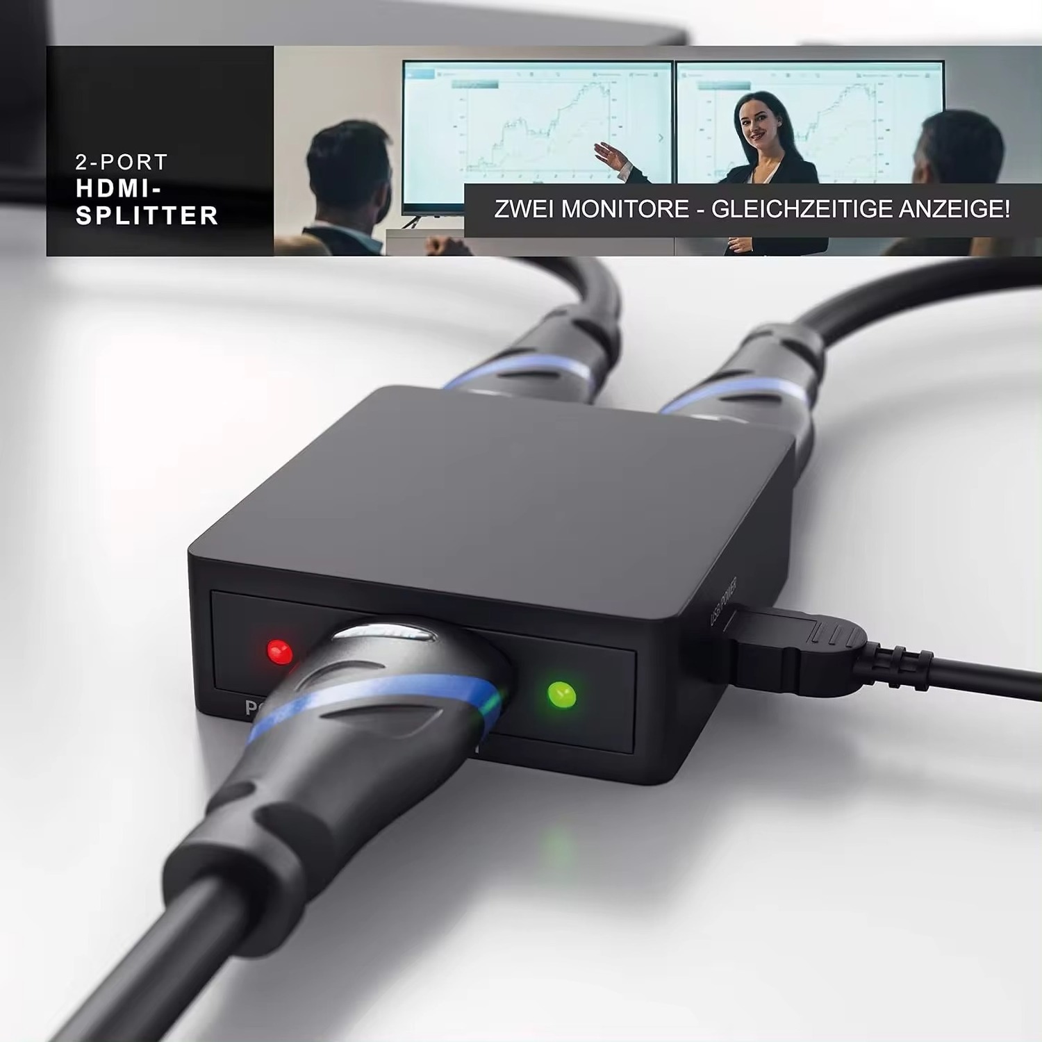 Hot Sale 4K@60Hz 1x2 HD MI Splitter 1 in 2 out