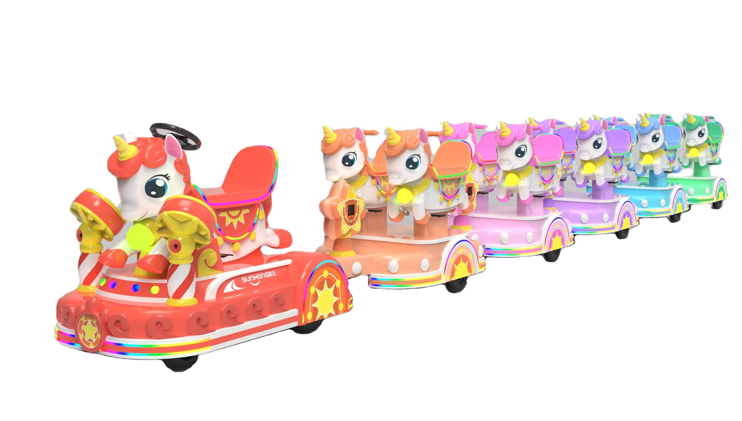 Top quality amusement outdoor kiddie rides trackless train