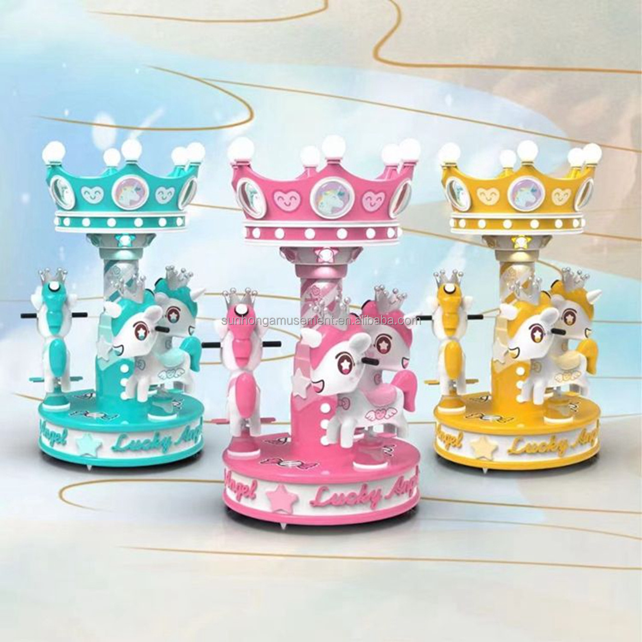 Carousel High Quality Kiddie Swing Rides Coin Operated Game Machine Kids Carousel Game Machine Slot Machines